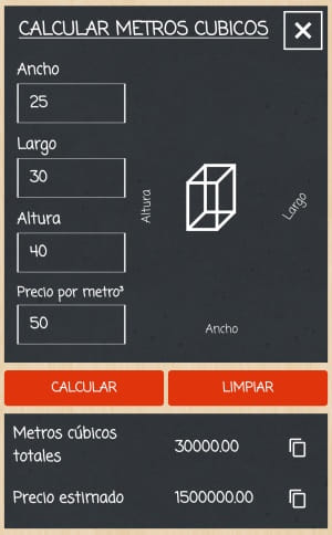 calcular metros cubicos